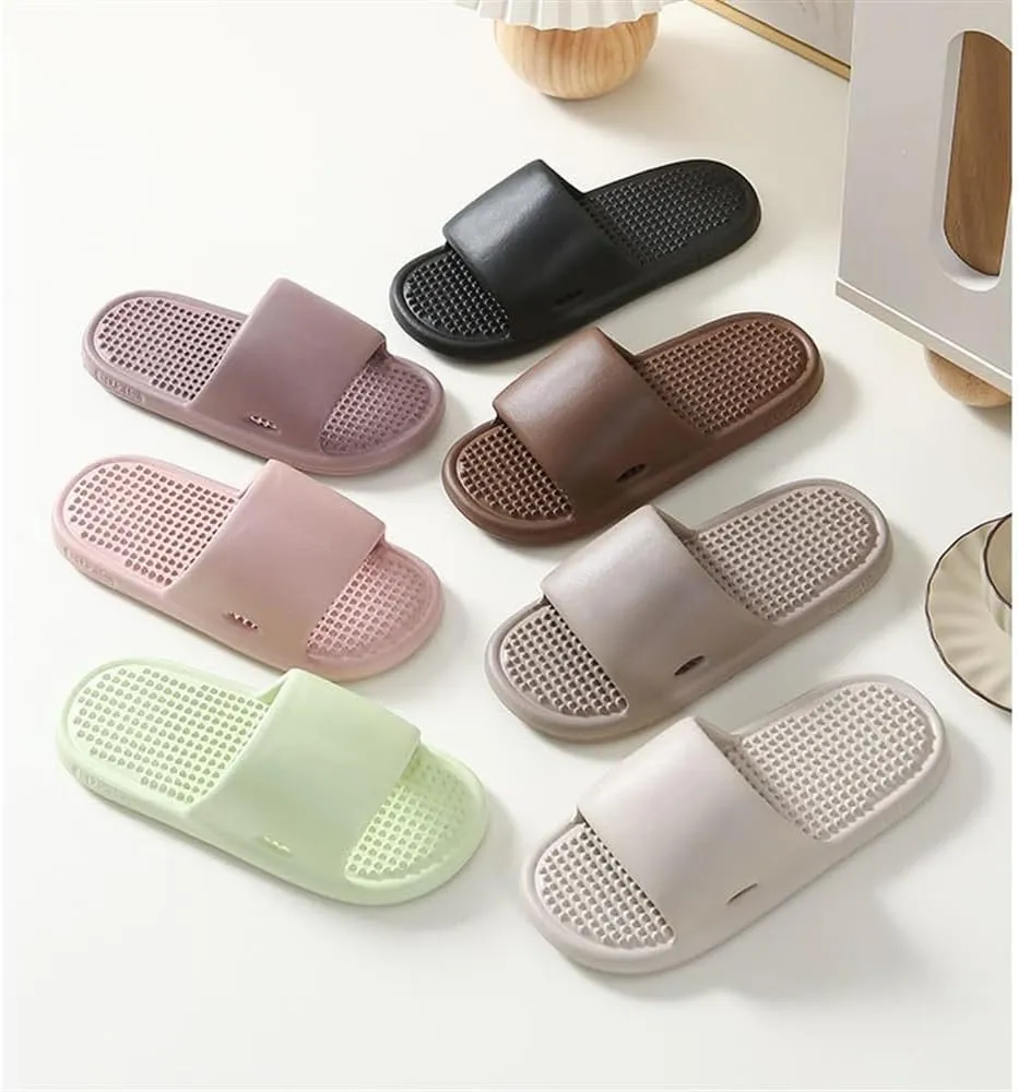 1 Pair Household Slippers Acupressure Foot Massager Shoes Women Men Reflexology & Acupressure Massage Sandals Non-Slip Home Shower Shoes Pain Relief and Tension(Color:Mocha,Size:8.5/9)