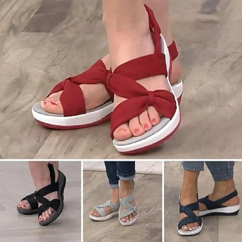 2024 New Women's Comfortable Orthopedic Arch Support Shoes Summer Casual Orthotic Low Platform Wedges Sandals with Back Strap Cute Dress Walking Sandals