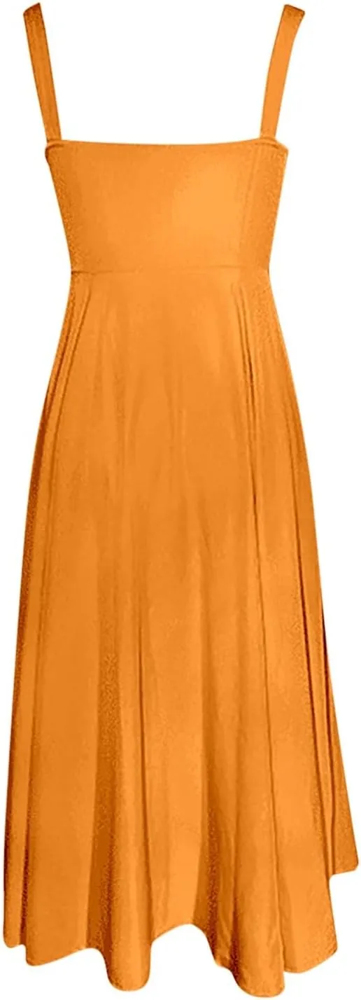 2024 Women Floral Lace Up Corset Midi Dress, Summer Boho Square Neck Flowy Fitted Dress Slit Bustier Sundress