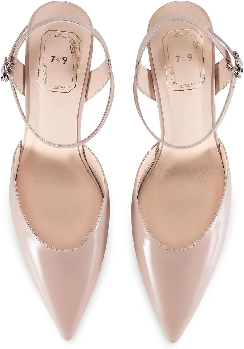 7or9 Slingbacks High Heels for Women Comfortable Air-Touch Foam Pointed-Toe Kitten Heels Casual Dressy Bridal Pumps Women Sandals