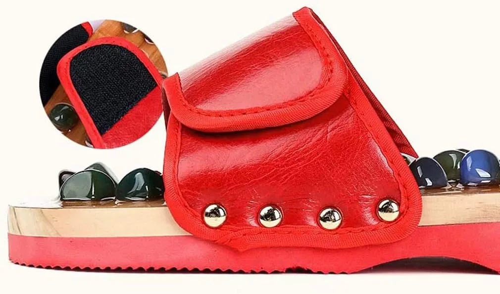Acupressure Foot Massage Shoes | Pebble Massage Slippers | Home Men and Women Couple Summer Slippers-Level 3 Pain: Migraine