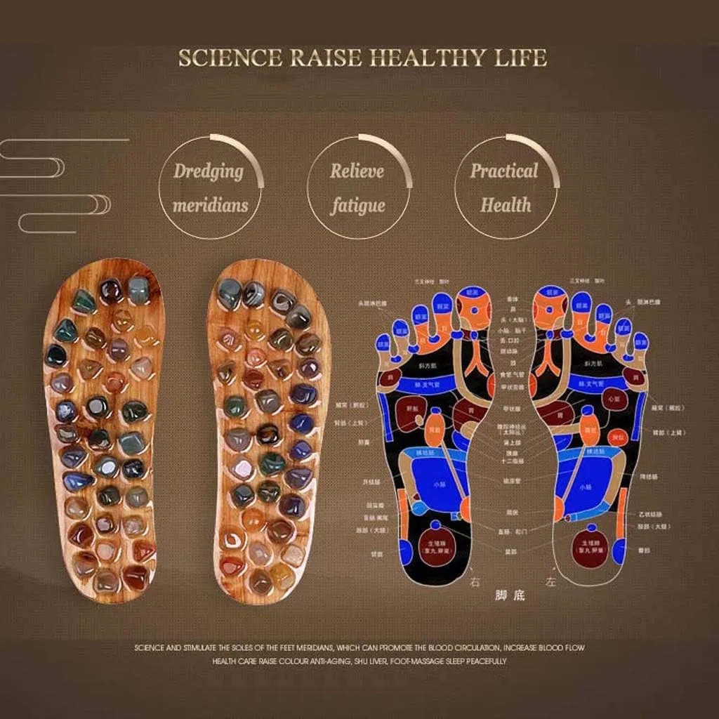 Acupressure Foot Massage Shoes | Pebble Massage Slippers | Home Men and Women Couple Summer Slippers-Level 3 Pain: Migraine