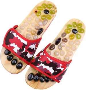 Acupressure Foot Massage Shoes | Pebble Massage Slippers | Home Men and Women Couple Summer Slippers-Level 3 Pain: Migraine