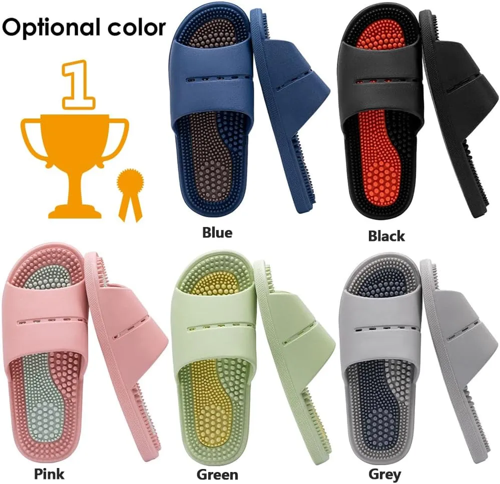 Acupressure Massage Slippers Acupressure Foot Massager Shoes Reflexology Sandals Gift for Men Women Reduce Feet Neuropathy Pain Relief and Tension (Pink,US Women 5-6/men 3.5-4.5)