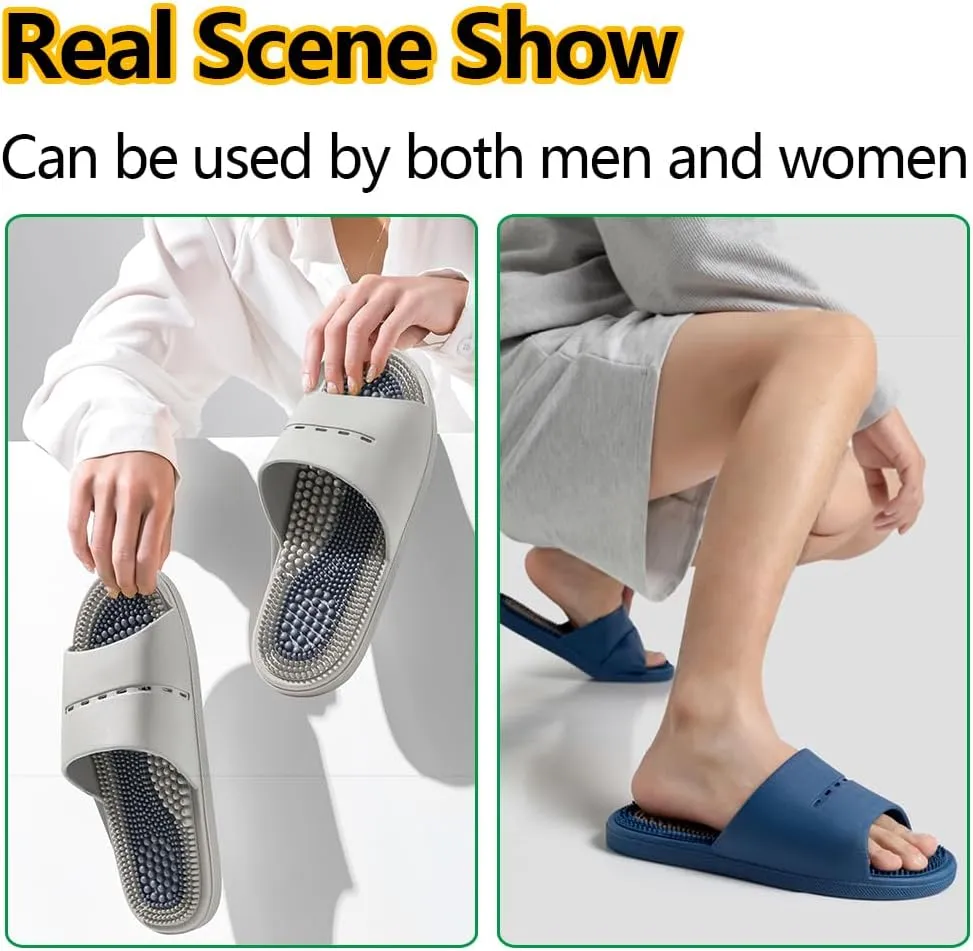 Acupressure Massage Slippers Acupressure Foot Massager Shoes Reflexology Sandals Gift for Men Women Reduce Feet Neuropathy Pain Relief and Tension (Pink,US Women 5-6/men 3.5-4.5)