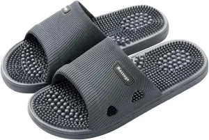 Acupressure Massage Slippers for Plantar Fasciitis for Women Acupuncture Slippers Arthritis Neuropathy Pain Relief Non-Slip Massage Sandals Women Stress Relief Gifts for Bath (Men 7.5-8.5, Dark Gray)