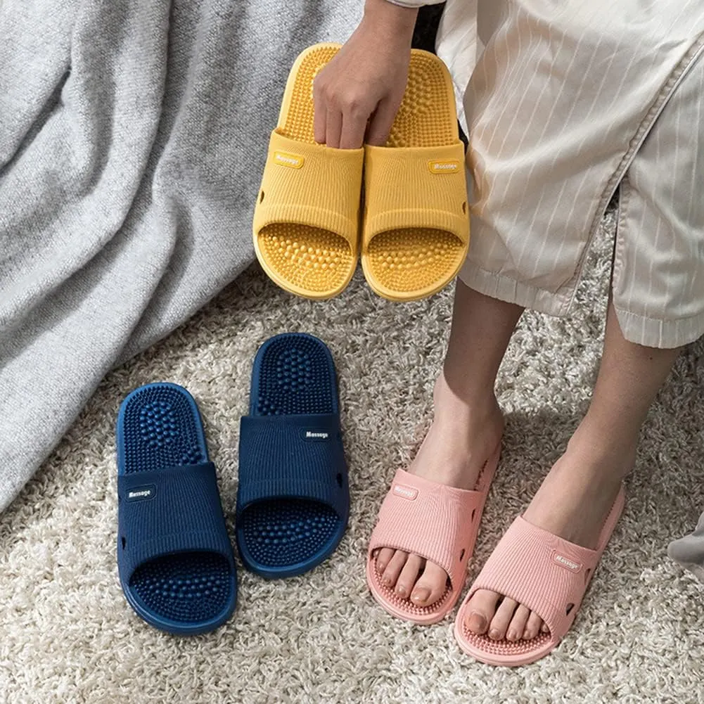 Acupressure Massage Slippers for Plantar Fasciitis for Women Acupuncture Slippers Arthritis Neuropathy Pain Relief Non-Slip Massage Sandals Women Stress Relief Gifts for Bath (US Men 8.5-9.5, Blue)