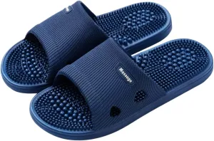 Acupressure Massage Slippers for Plantar Fasciitis for Women Acupuncture Slippers Arthritis Neuropathy Pain Relief Non-Slip Massage Sandals Women Stress Relief Gifts for Bath (US Men 8.5-9.5, Blue)