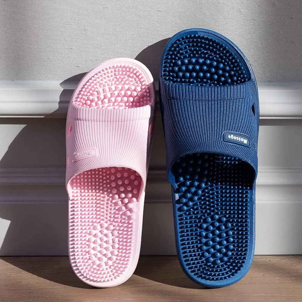 Acupressure Massage Slippers for Plantar Fasciitis for Women Acupuncture Slippers Arthritis Neuropathy Pain Relief Non-Slip Massage Sandals Women Stress Relief Gifts for Bath (US Men 8.5-9.5, Blue)