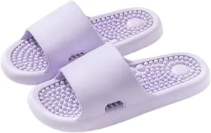 Acupressure Massage Slippers Plantar Fasciitis Pain Relief Foot Massager Reduce Feet Neuropathy Pain Relief and Tension Gift for Men Women(Color:Purple,Size:7.5/8)