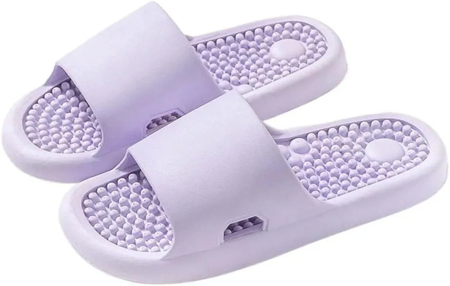 Acupressure Massage Slippers Plantar Fasciitis Pain Relief Foot Massager Reduce Feet Neuropathy Pain Relief and Tension Gift for Men Women(Color:Purple,Size:7.5/8)