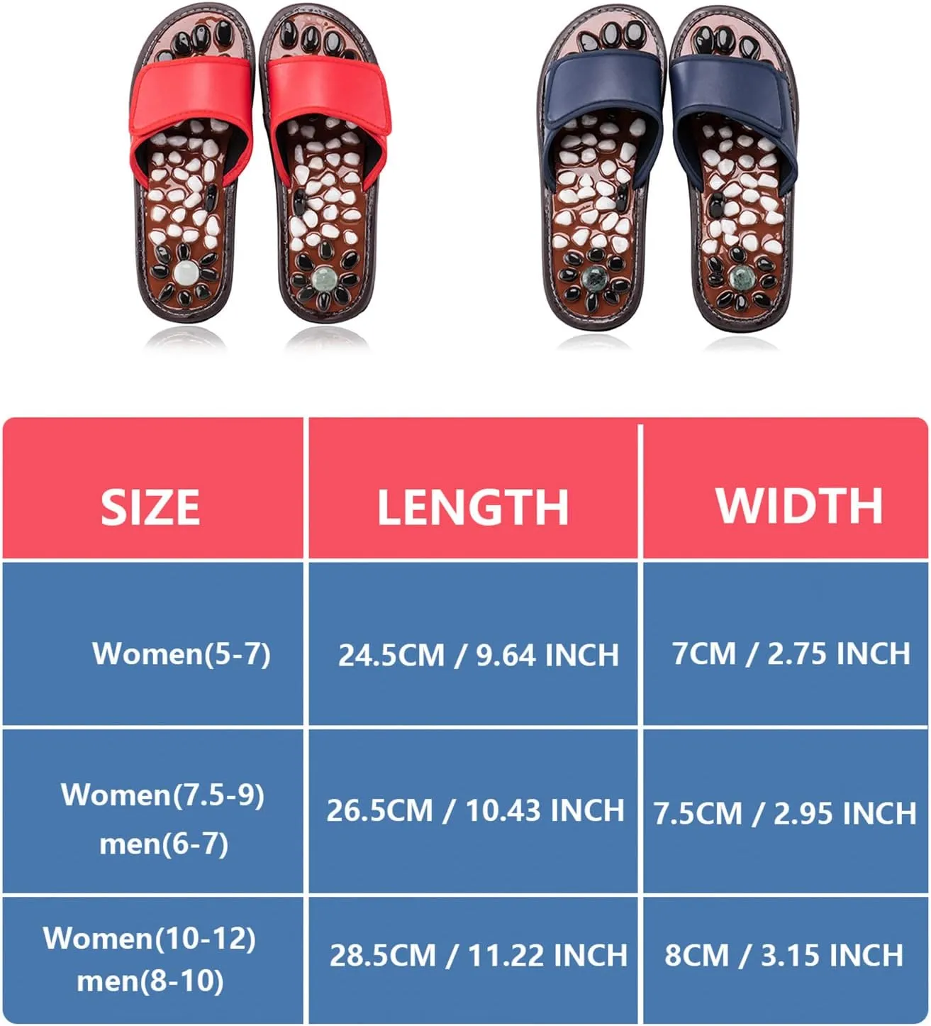 Acupressure Mat Pebble Foot Massager Relaxer Pain Relief Health Sandals Slippers Relaxation Gifts for Men Women(Blue25)