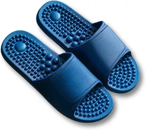 Acupressure Reflexology Massage Slippers for Flat Feet Plantar Fasciitis Arch Support House Sandals, Boost Circulation Improves Health for Men Women(Size:9-9.5 Men,Color:Blue)