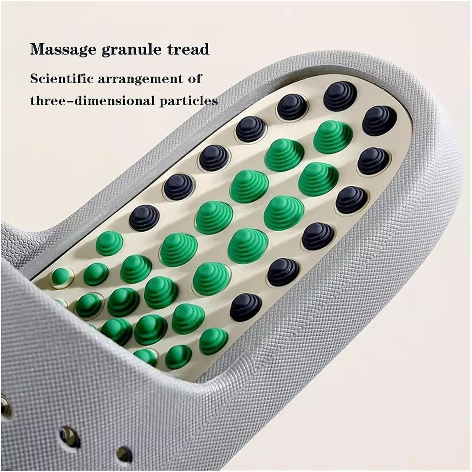 Acupressure Slippers for Women Indoor, Sandals Open Toe Shower Shoes Foot Acupressure Slippers for Men House Bath Relief Plantar Fasciitis -Promote Circulation(Green,EUR38-39)