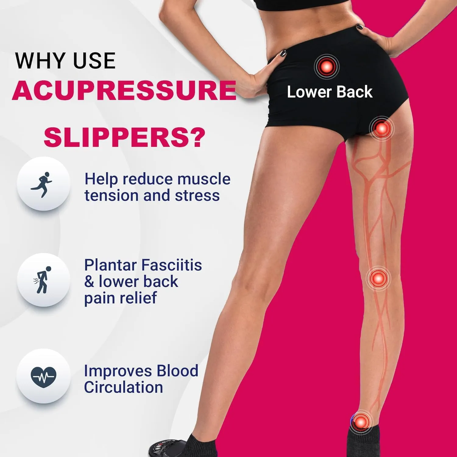 Acusteppers Acupressure Slippers, Reflexology Massage Sandals Slides for Women Men