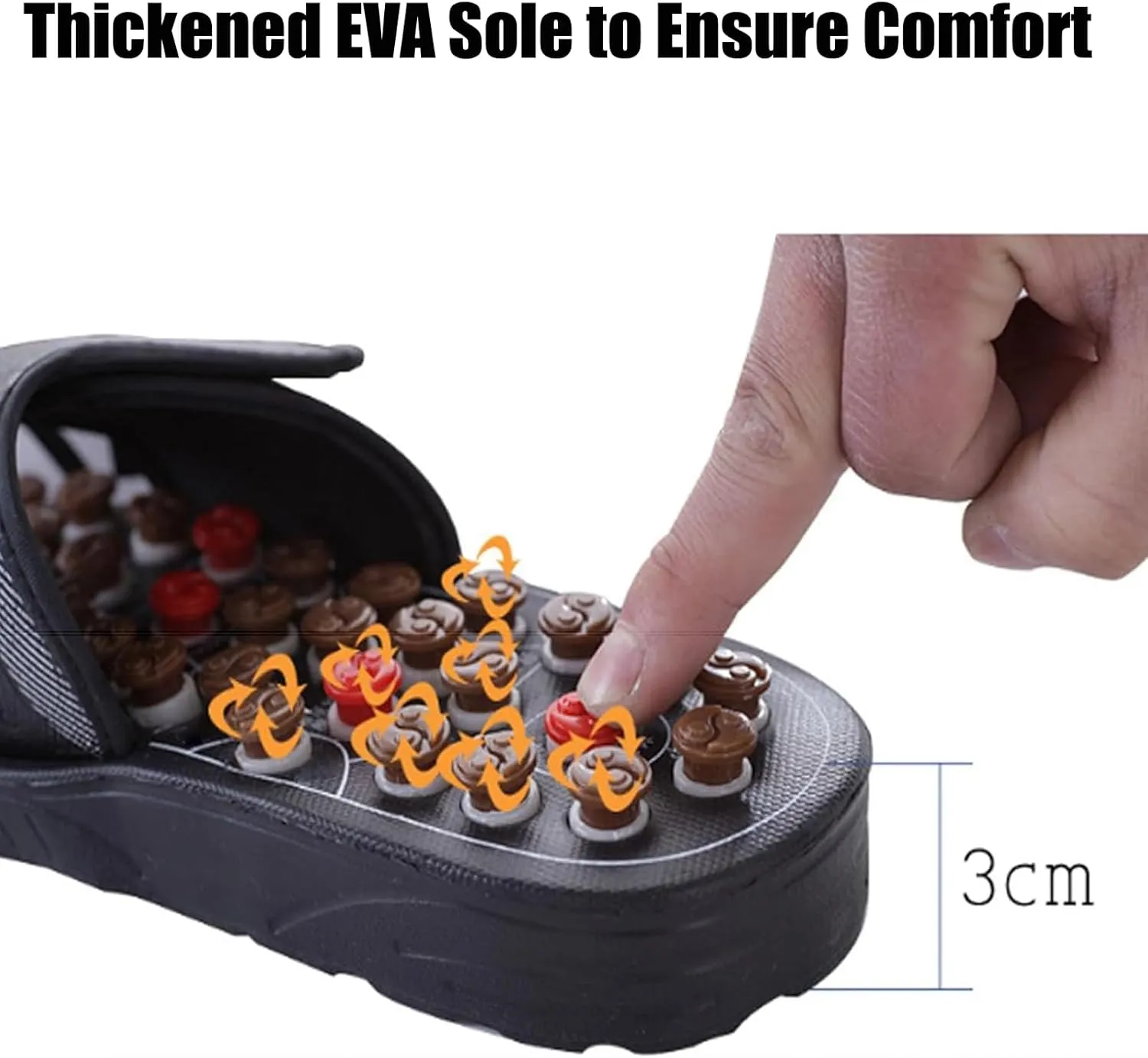 Acusteppers Acupressure Slippers, Reflexology Massage Sandals Slides for Women Men