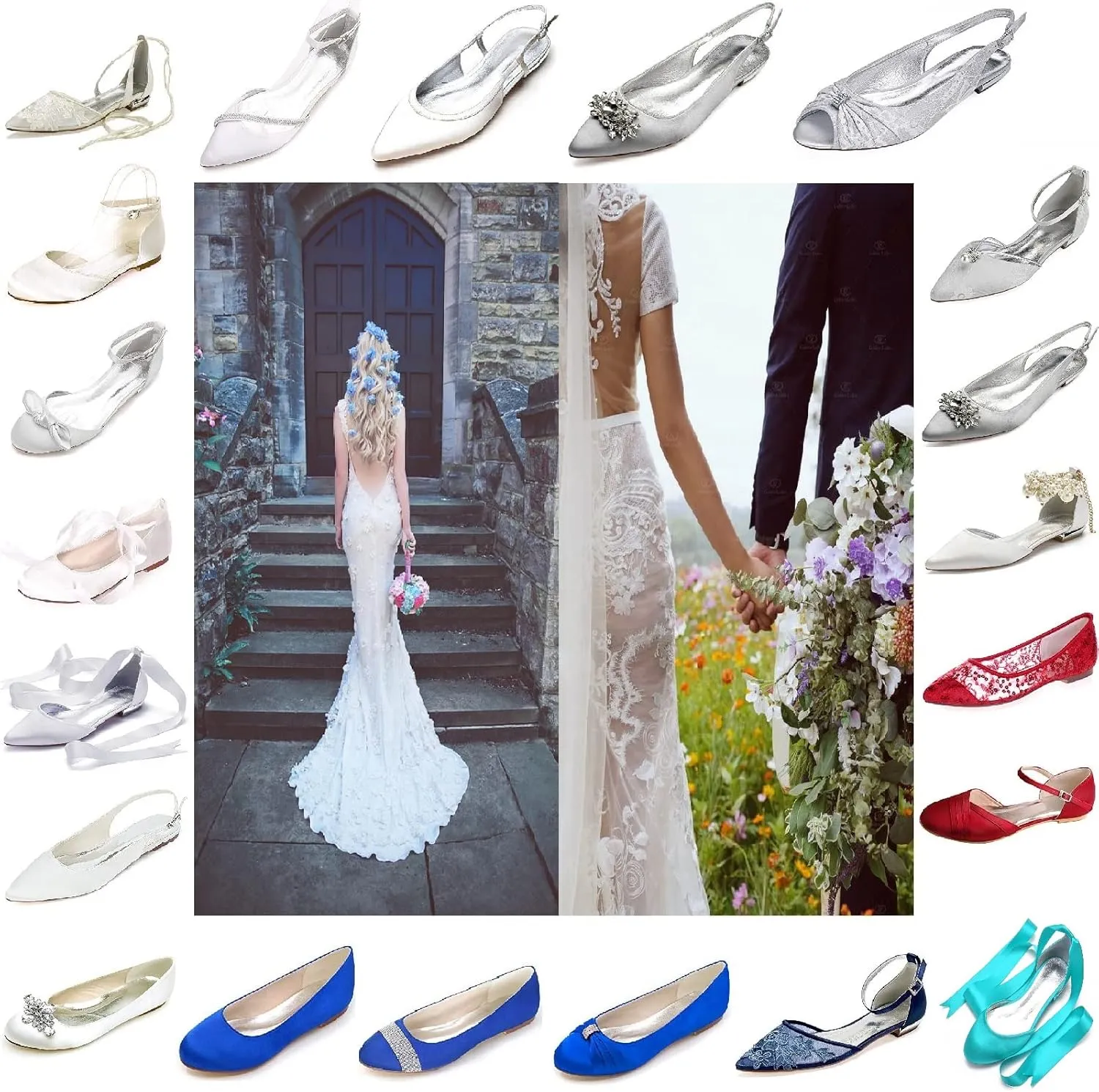 ADMLZQQ Ballet Flats Women Satin Comfortable Closed Toe Ribbon Tie Flats Shoes for Bride Round Toe Prom Evening Bridal Party Dress Flats