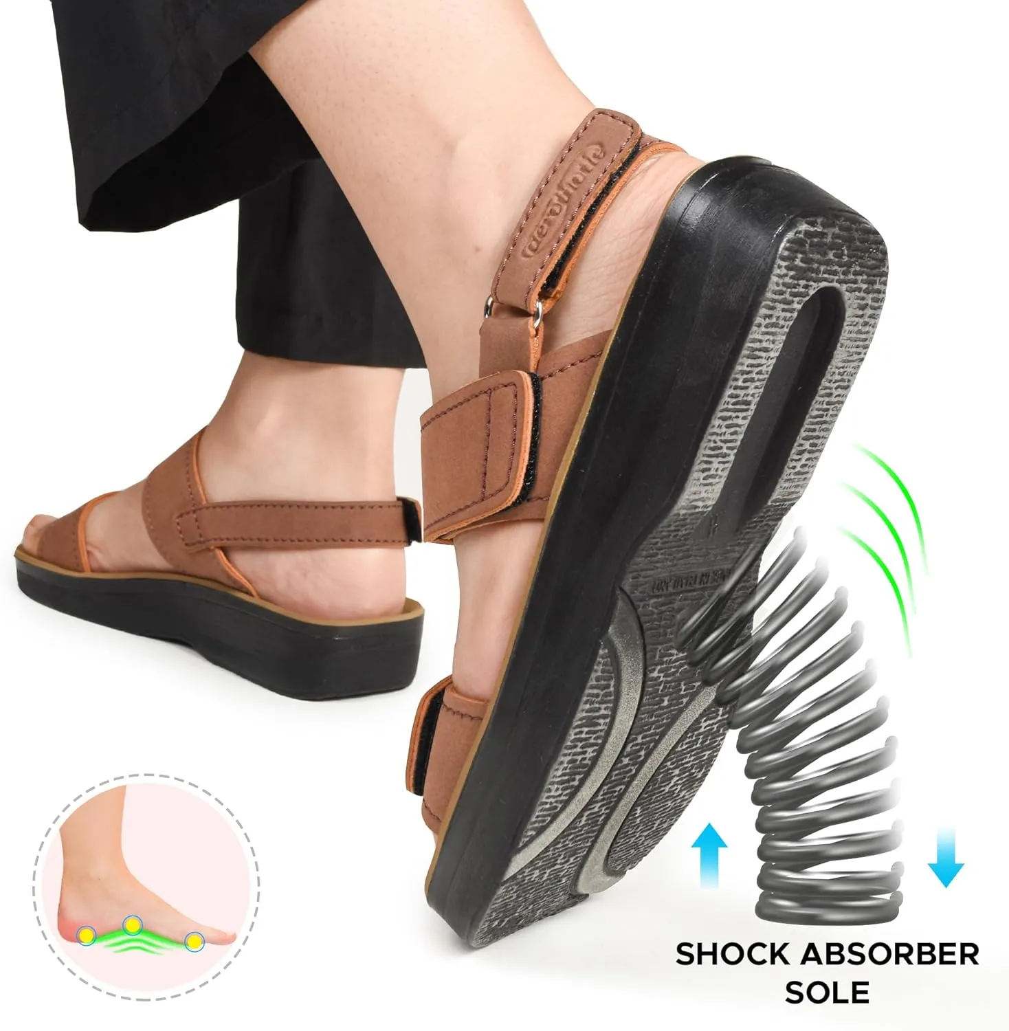 AEROTHOTIC Comfortable Sports Sandals for Women Athletic Outdoor Walking Hiking Cushioned Memory Foam Adjustable BackStrap Beach Sandals with Arch Support
