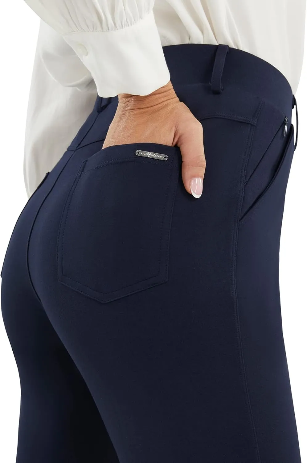 AFITNE Women's Dress Pants 2025 Stretchy Straight Leg Yoga Work Slacks with Pockets Business Casual Pants Petite/Regular/Tall