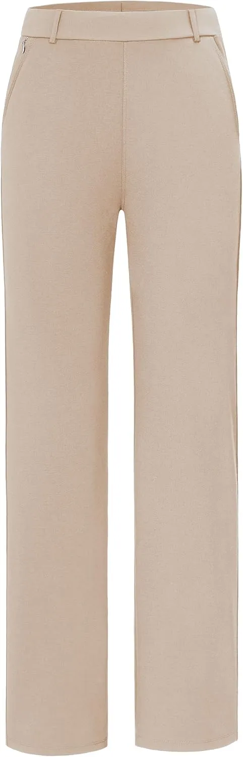 AFITNE Women's Dress Pants 2025 Stretchy Straight Leg Yoga Work Slacks with Pockets Business Casual Pants Petite/Regular/Tall