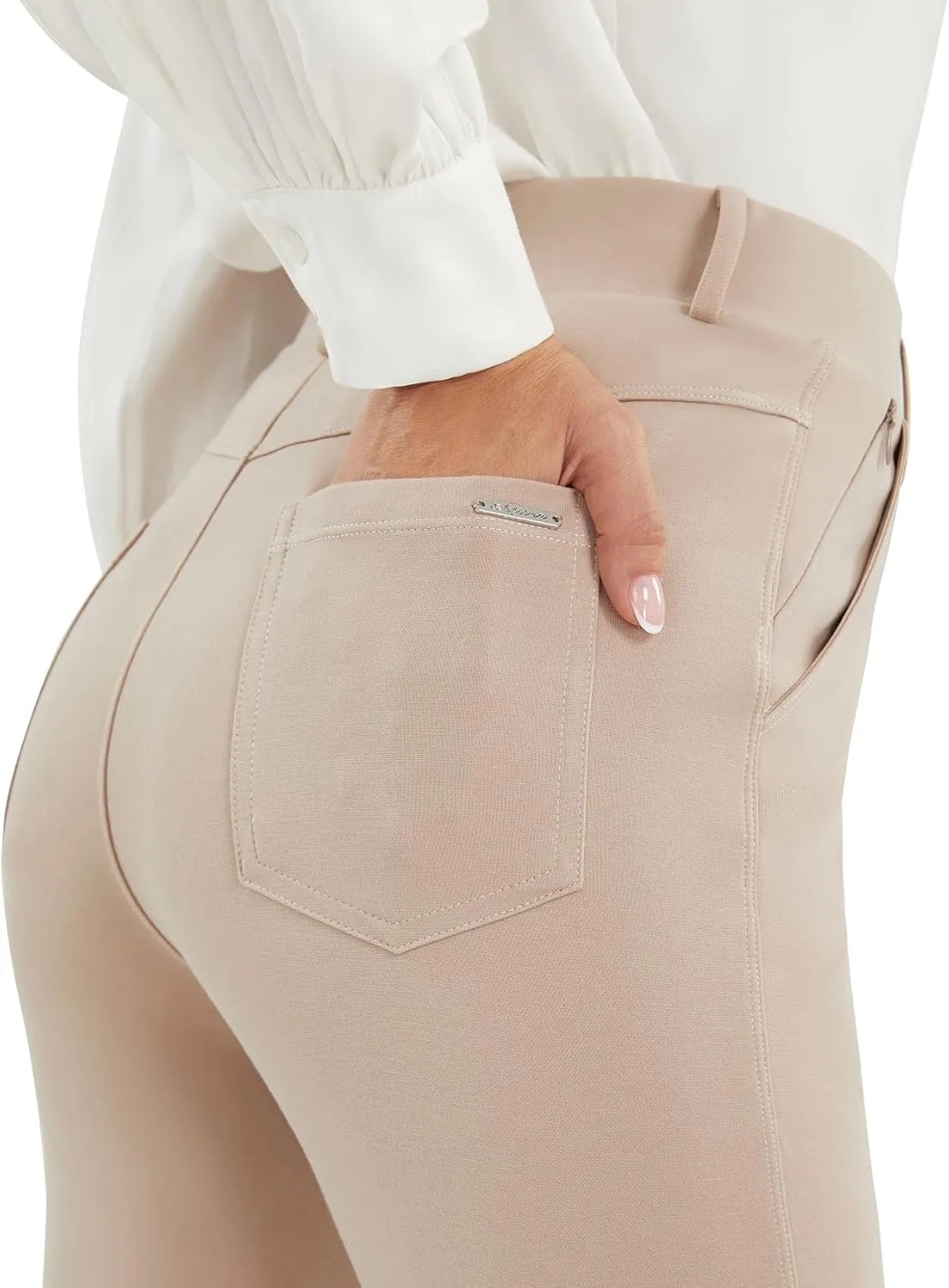 AFITNE Women's Dress Pants 2025 Stretchy Straight Leg Yoga Work Slacks with Pockets Business Casual Pants Petite/Regular/Tall