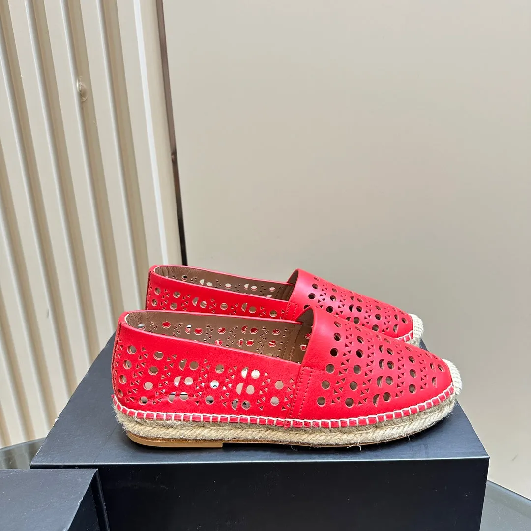 Alaila Vienne Espadrilles In Red Cowhide 946260