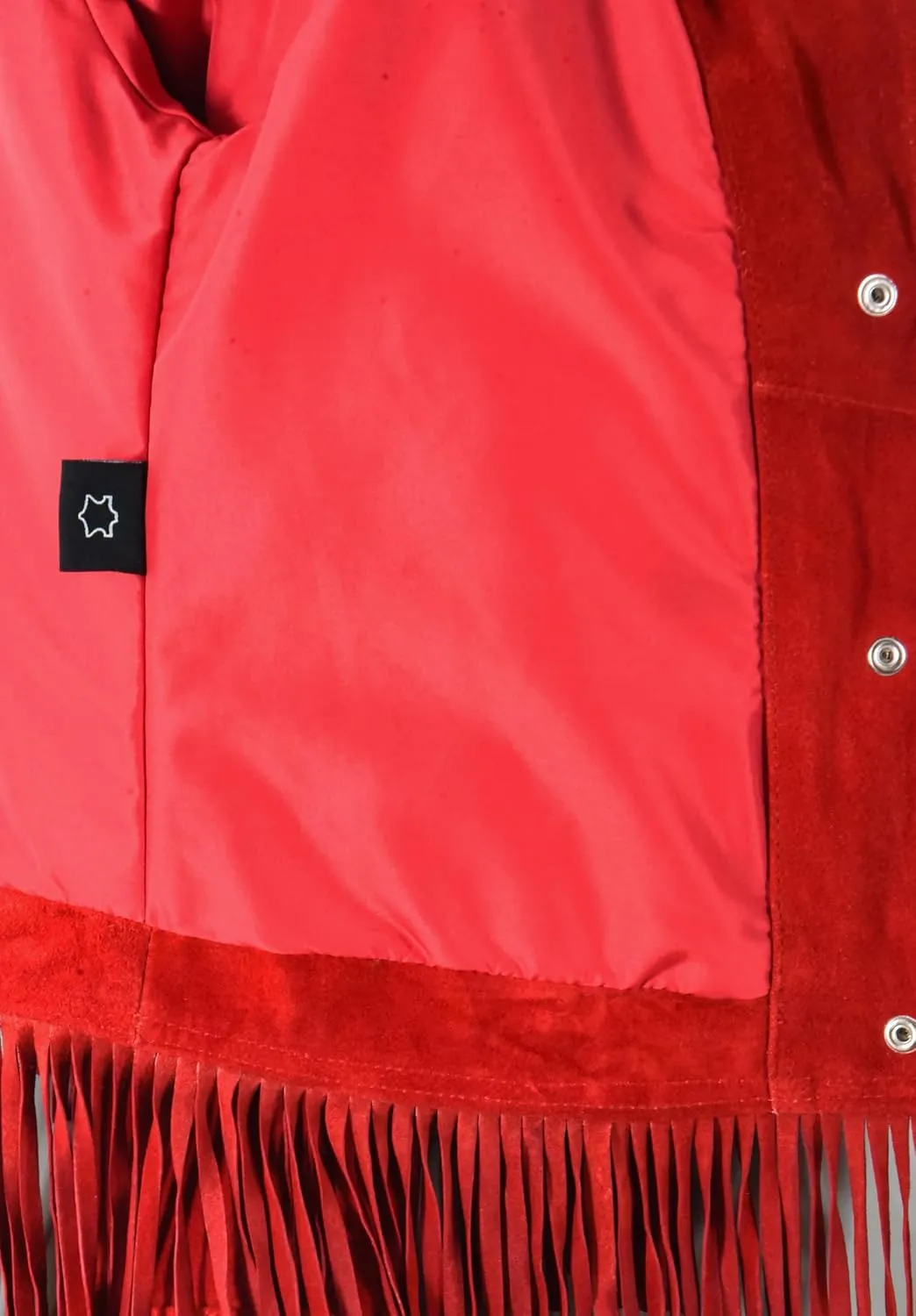 American Women's Western Long Fringes Studded Cow Suede Classic Leather Jacket 8771