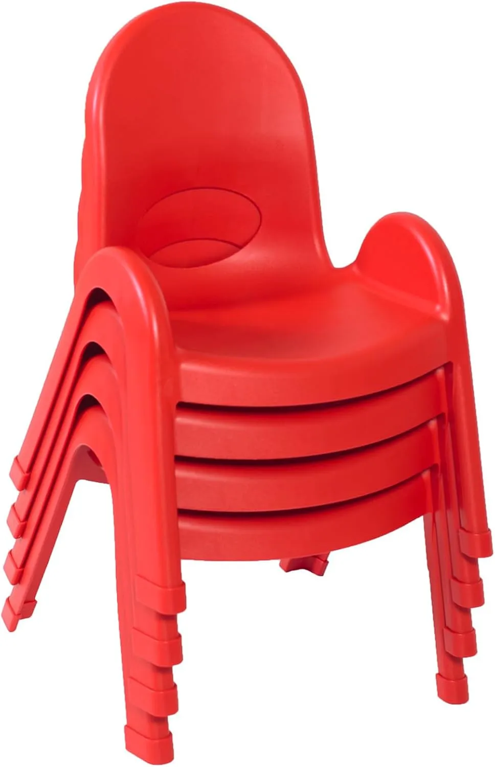 Angeles Value Stack 7" Child Chair, Candy Apple Red, 4 Pack, Stackable Ergonomic Seating Solution for Classrooms and Homeschools