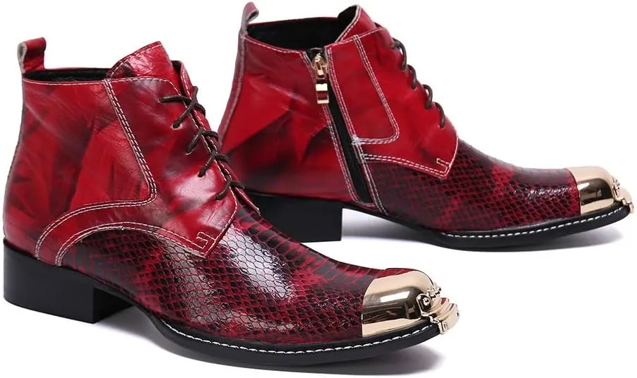 Ankle Boots for Men Show Office Business for Party The First Layer of Cowhide Pure Leather