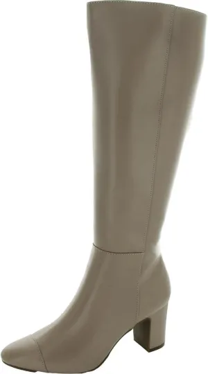 Anne Klein Womens Sawyer Faux Leather Knee-High Boots