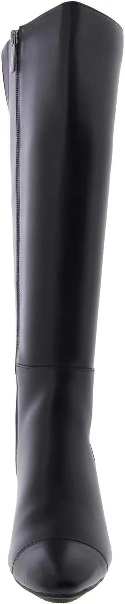 Anne Klein Womens Sawyer Faux Leather Knee-High Boots
