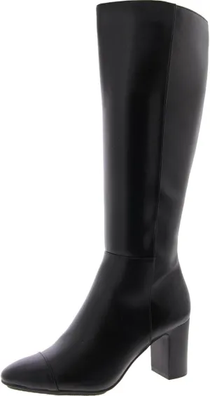 Anne Klein Womens Sawyer Faux Leather Knee-High Boots