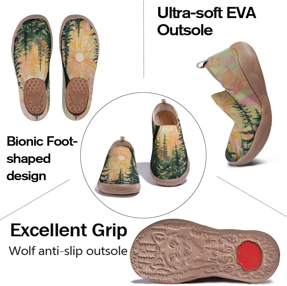 Art Fashion Women Sneaker Slip On Knit Painted Loafers Walking Travel Shoes