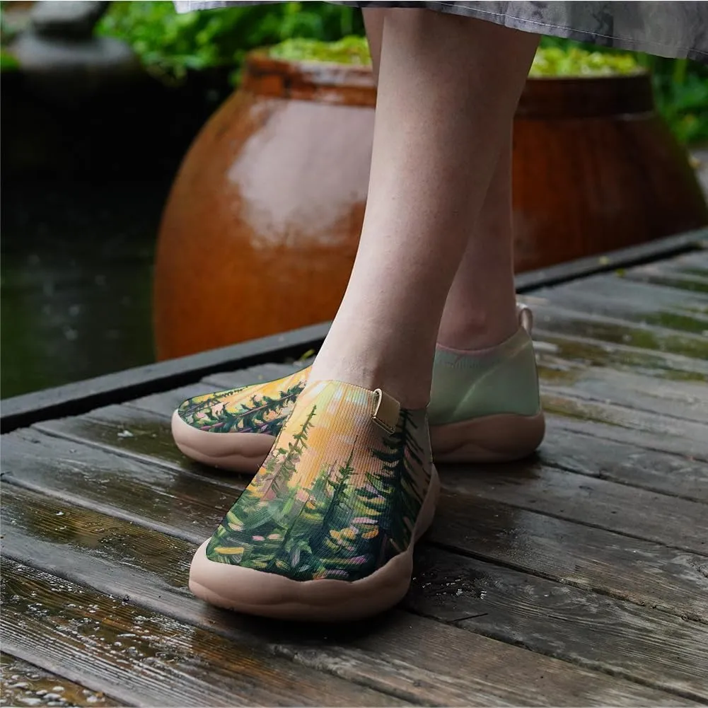 Art Fashion Women Sneaker Slip On Knit Painted Loafers Walking Travel Shoes