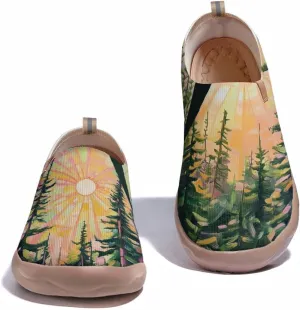 Art Fashion Women Sneaker Slip On Knit Painted Loafers Walking Travel Shoes