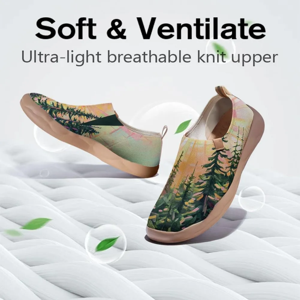 Art Fashion Women Sneaker Slip On Knit Painted Loafers Walking Travel Shoes