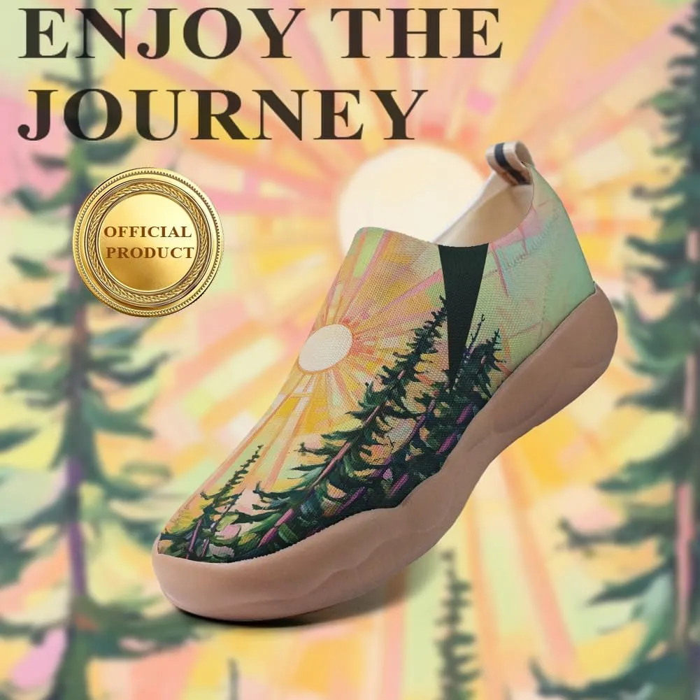 Art Fashion Women Sneaker Slip On Knit Painted Loafers Walking Travel Shoes