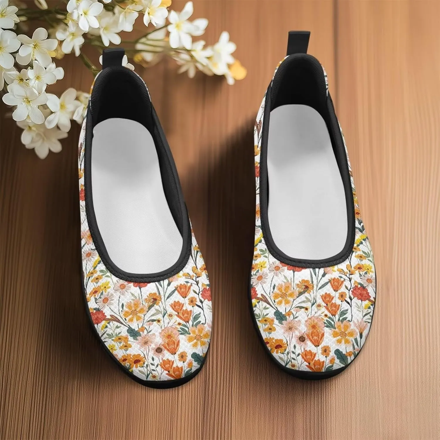 Art Painted Travel Shoes for Women Slip On Flat Casual Mesh Flying Dress Loafers Lightweight Comfort Fashion Sneaker for Ladies US Size 6-11