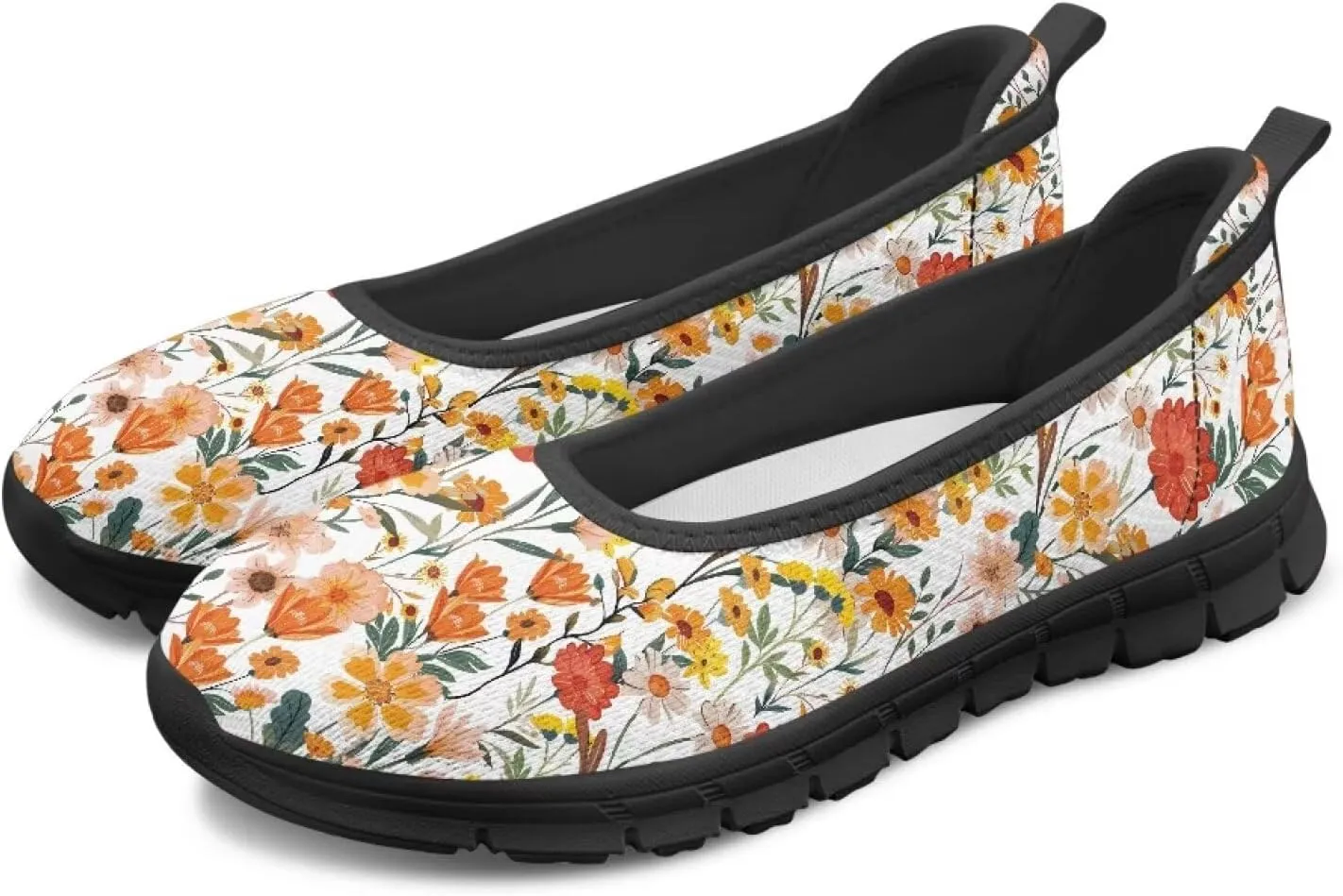 Art Painted Travel Shoes for Women Slip On Flat Casual Mesh Flying Dress Loafers Lightweight Comfort Fashion Sneaker for Ladies US Size 6-11