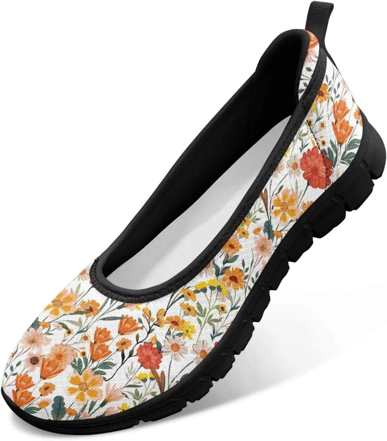 Art Painted Travel Shoes for Women Slip On Flat Casual Mesh Flying Dress Loafers Lightweight Comfort Fashion Sneaker for Ladies US Size 6-11