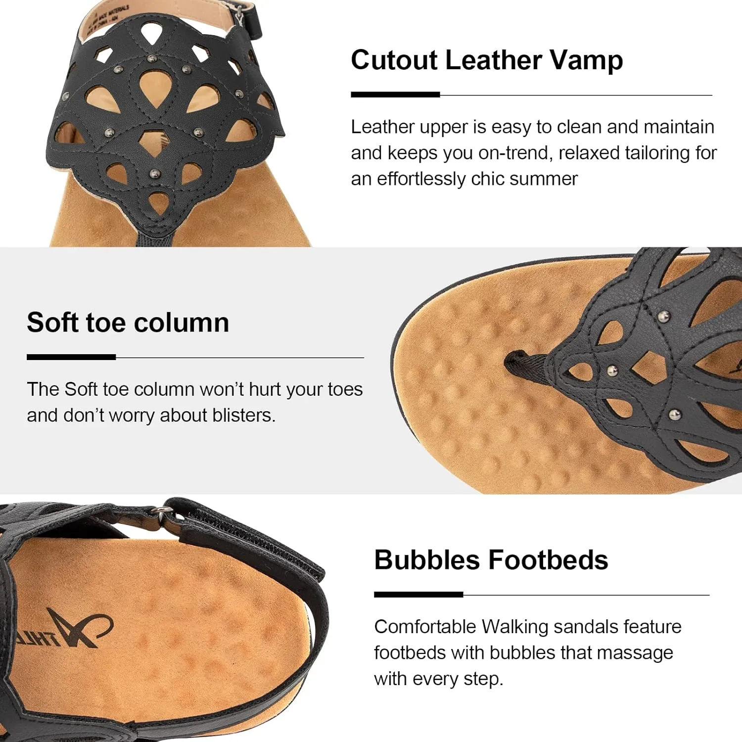 Athlefit Women's Arch Support Orthotic Sandals Comfortable Walking Orthopedic Thong Sandals