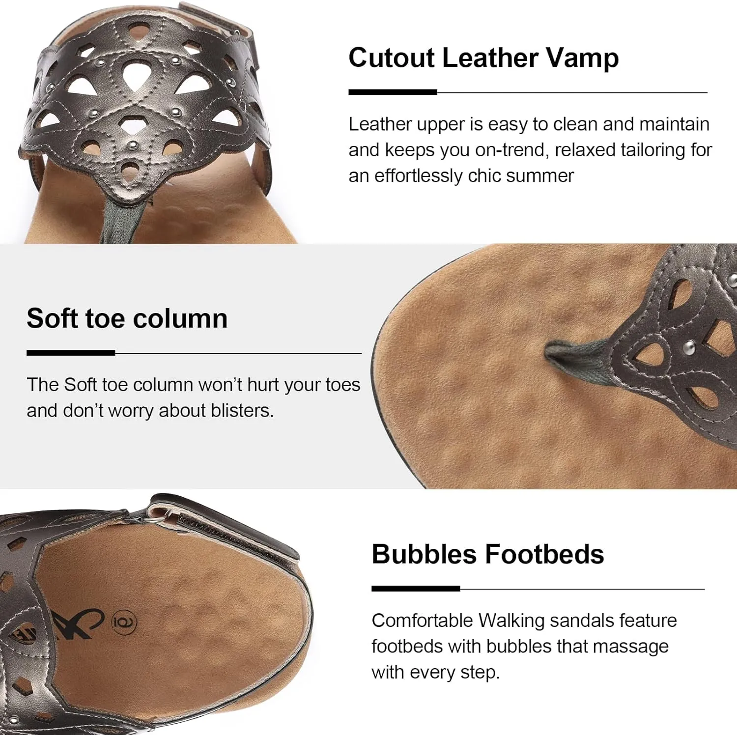 Athlefit Women's Arch Support Orthotic Sandals Comfortable Walking Orthopedic Thong Sandals