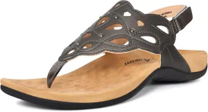Athlefit Women's Arch Support Orthotic Sandals Comfortable Walking Orthopedic Thong Sandals