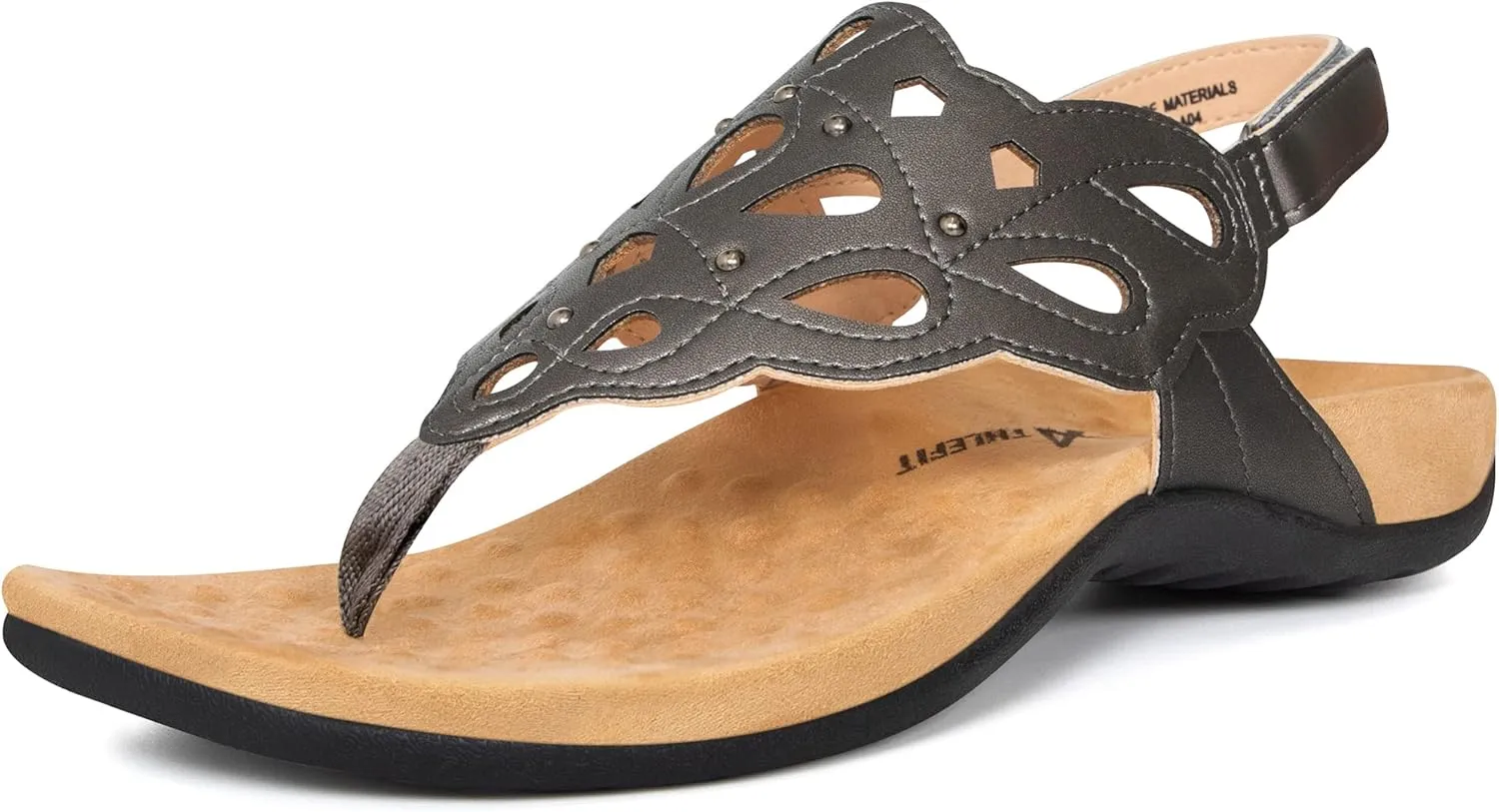 Athlefit Women's Arch Support Orthotic Sandals Comfortable Walking Orthopedic Thong Sandals