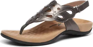 Athlefit Women's Arch Support Orthotic Sandals Comfortable Walking Orthopedic Thong Sandals
