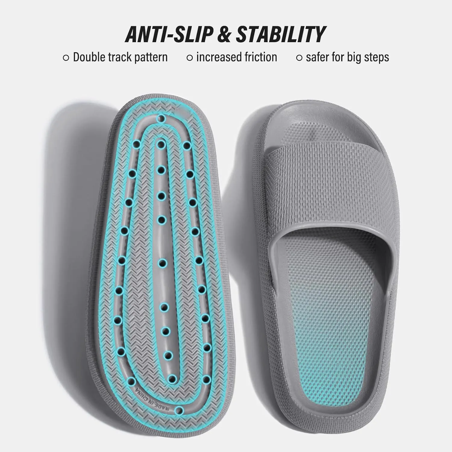 ATHMILE Cloud Slippers for Women Pillow Slides for Men Shower Shoes Thick Sole House Shoes for Bathroom Indoor Outdoor Summer Pool Swim Vacation Beach Essentials
