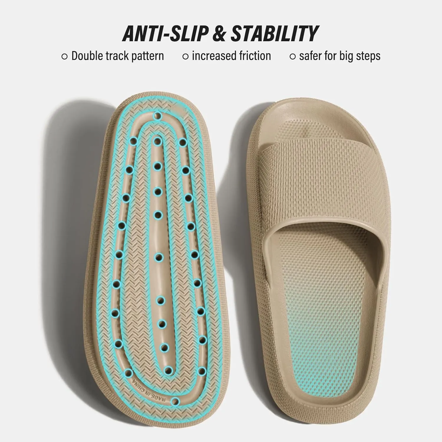 ATHMILE Cloud Slippers for Women Pillow Slides for Men Shower Shoes Thick Sole House Shoes for Bathroom Indoor Outdoor Summer Pool Swim Vacation Beach Essentials
