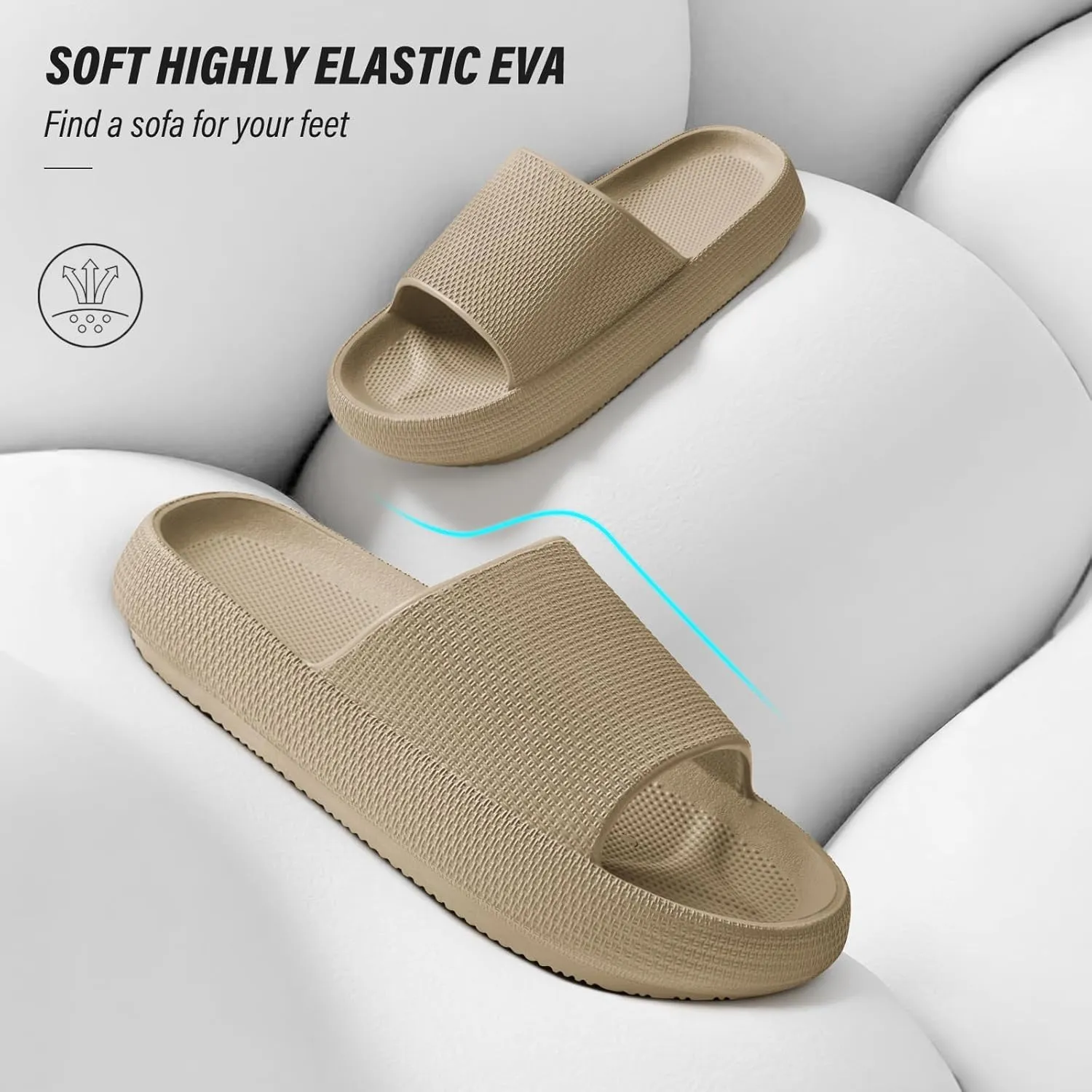 ATHMILE Cloud Slippers for Women Pillow Slides for Men Shower Shoes Thick Sole House Shoes for Bathroom Indoor Outdoor Summer Pool Swim Vacation Beach Essentials