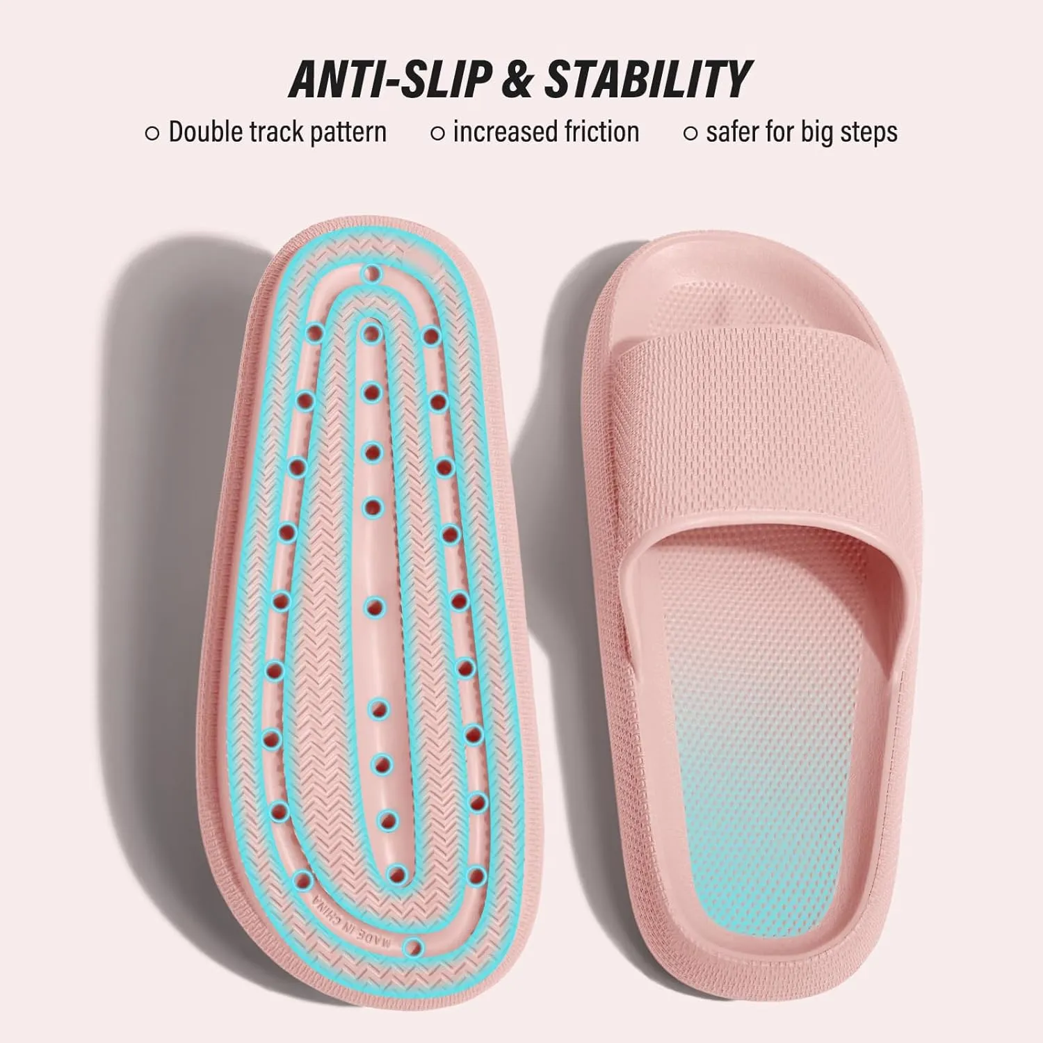 ATHMILE Cloud Slippers for Women Pillow Slides for Men Shower Shoes Thick Sole House Shoes for Bathroom Indoor Outdoor Summer Pool Swim Vacation Beach Essentials