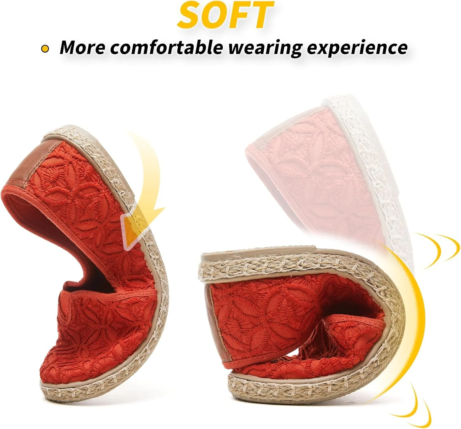 BABUDOG Women's Black Flats with Flower Embroideried,White Lace Ballet Flats,Comfortable Dress Flats